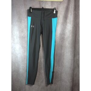 Under Armour Women Gray Teal Compression Heatgear Leggings‎ Pants MD